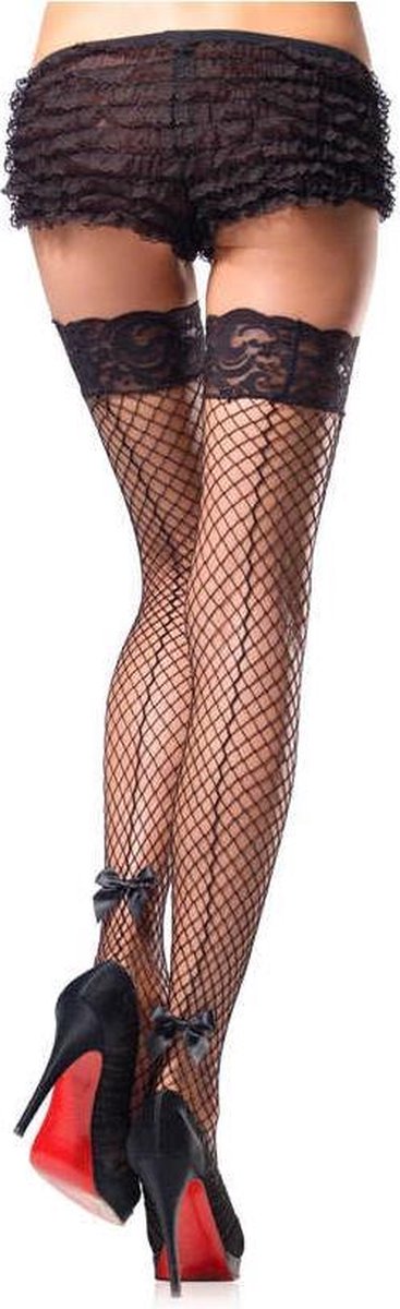 Fishnet Stay up backseam+bow