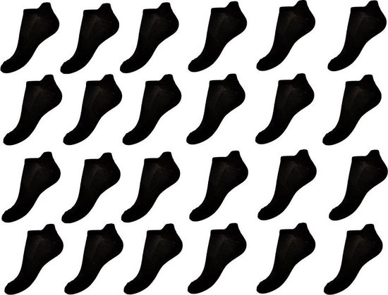 katoenen enkelsokken zwart 12 paar maat 40-44