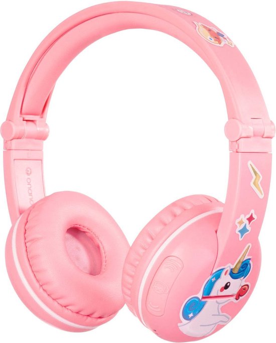 Buddyphones play headset hoofdband 3,5mm-connector roze