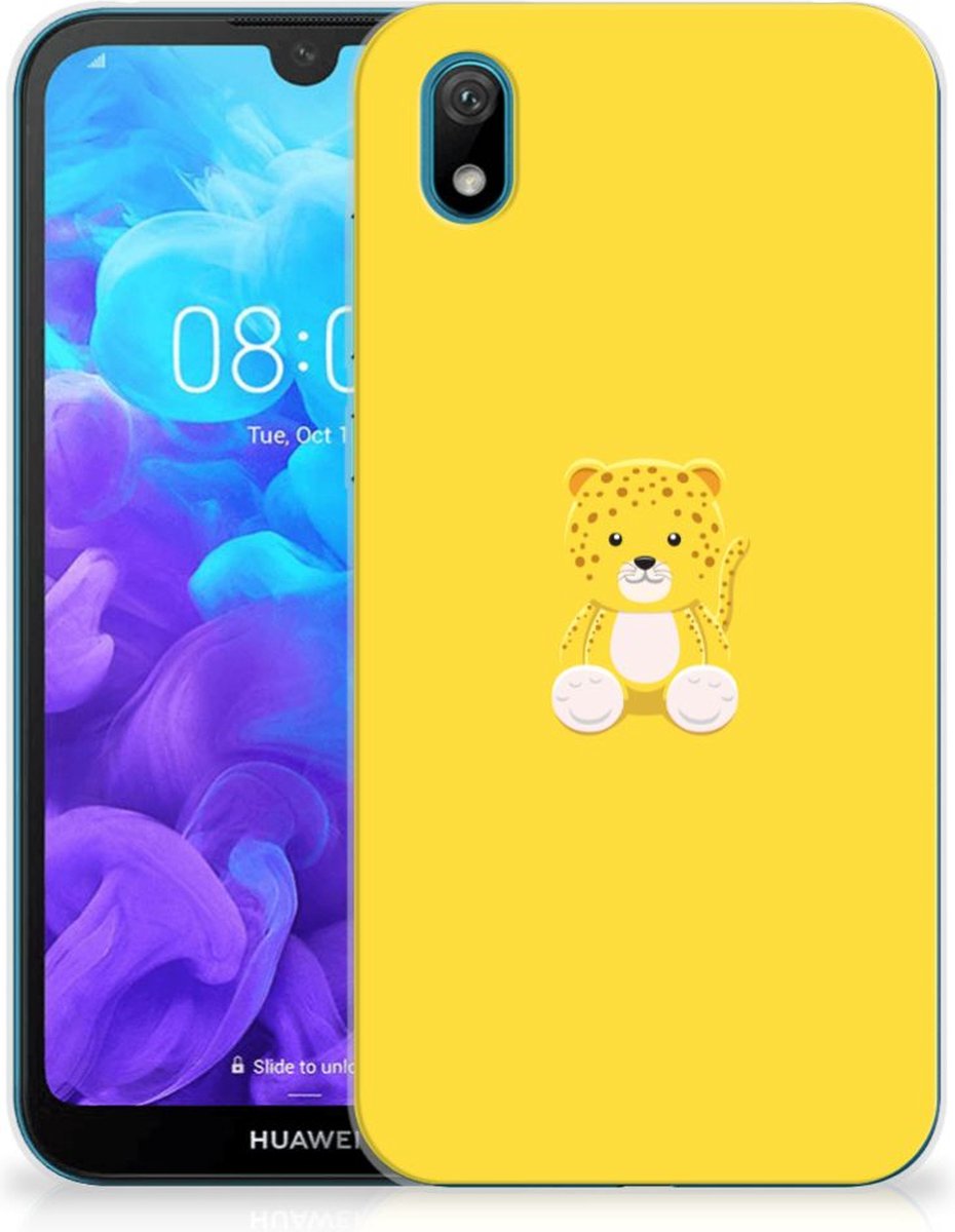 Huawei Y5 (2019) Telefoonhoesje met Naam Baby Leopard