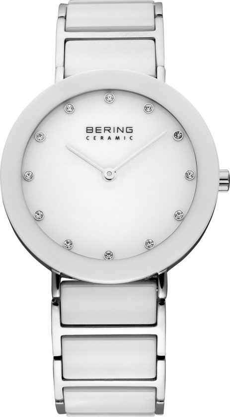 BERING Ceramic 11435-754 - Horloge - Staal | Keramiek - Zilverkleurig | Wit - Ø 35 mm
