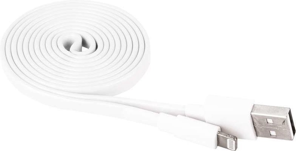 Emos 1m USB 2.0 mobiele telefoonkabel USB A Lightning Wit