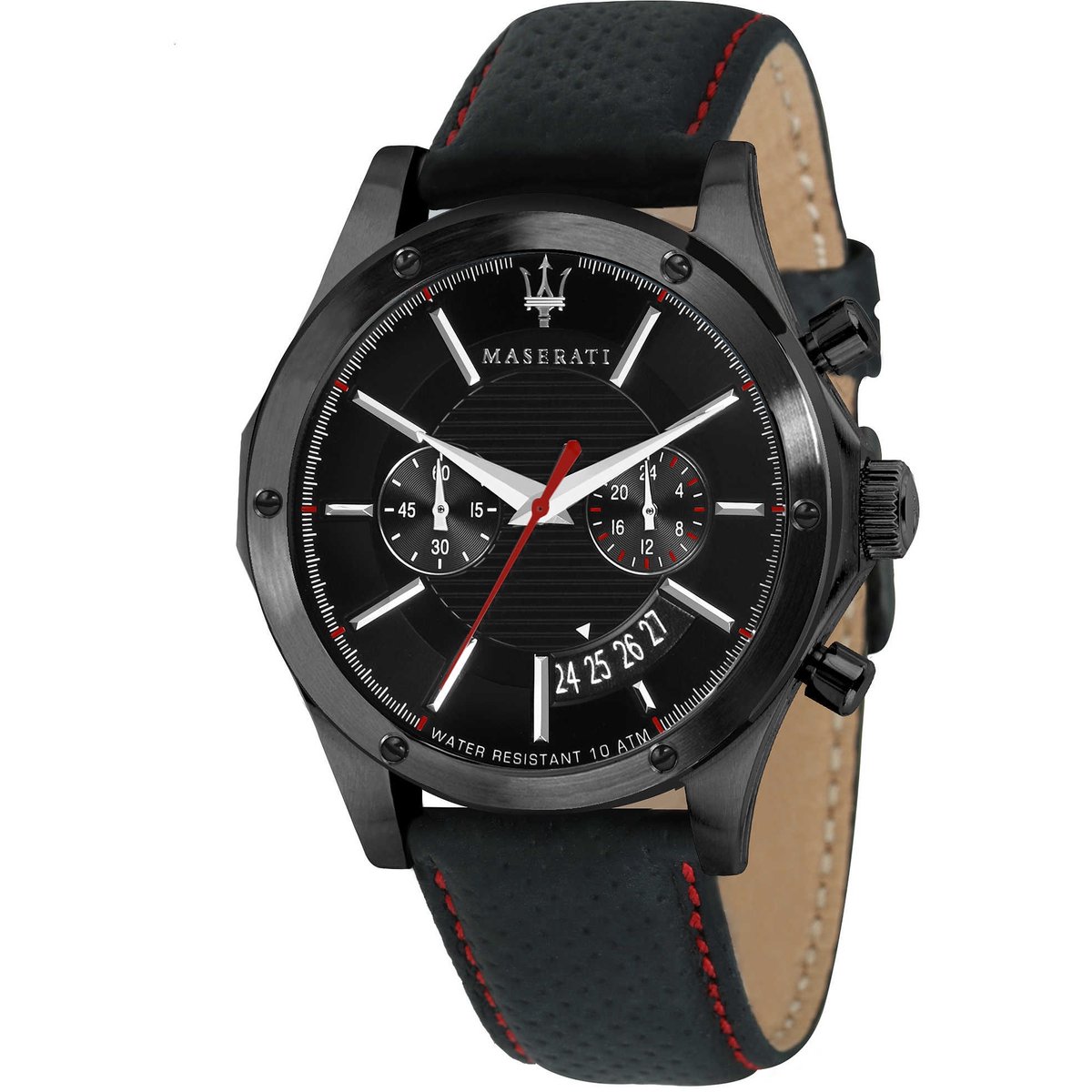 Maserati Circuito Horloge - Maserati heren horloge - Zwart - diameter 44 mm - kleur gecoat roestvrij staal