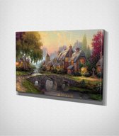 House - Painting Canvas - 100 x 70 cm - Schilderij - Canvas - Slaapkamer - Wanddecoratie  - Slaapkamer - Foto op canvas