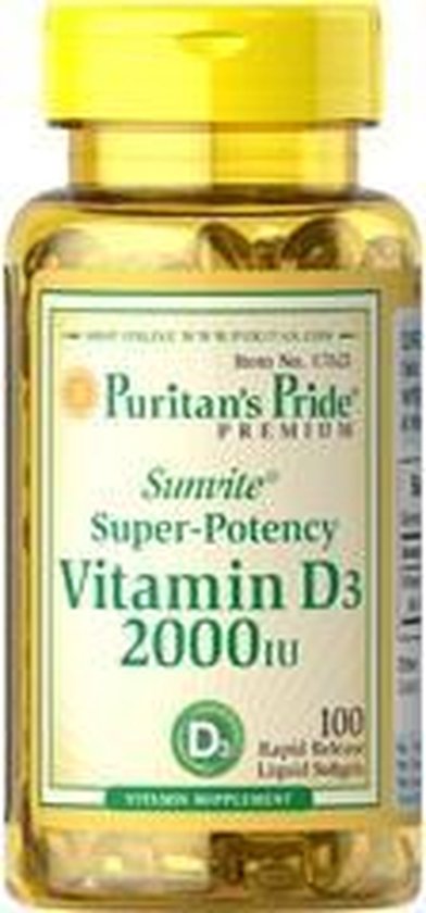 Coöperatie nood Muf Puritan's Pride Vitamine D3 2000 IU - 200 softgels | bol.com
