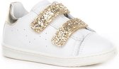 Kickers - Meisjes - Kinderschoenen met Klittenbanden - Glitters - Wit - Maat 22