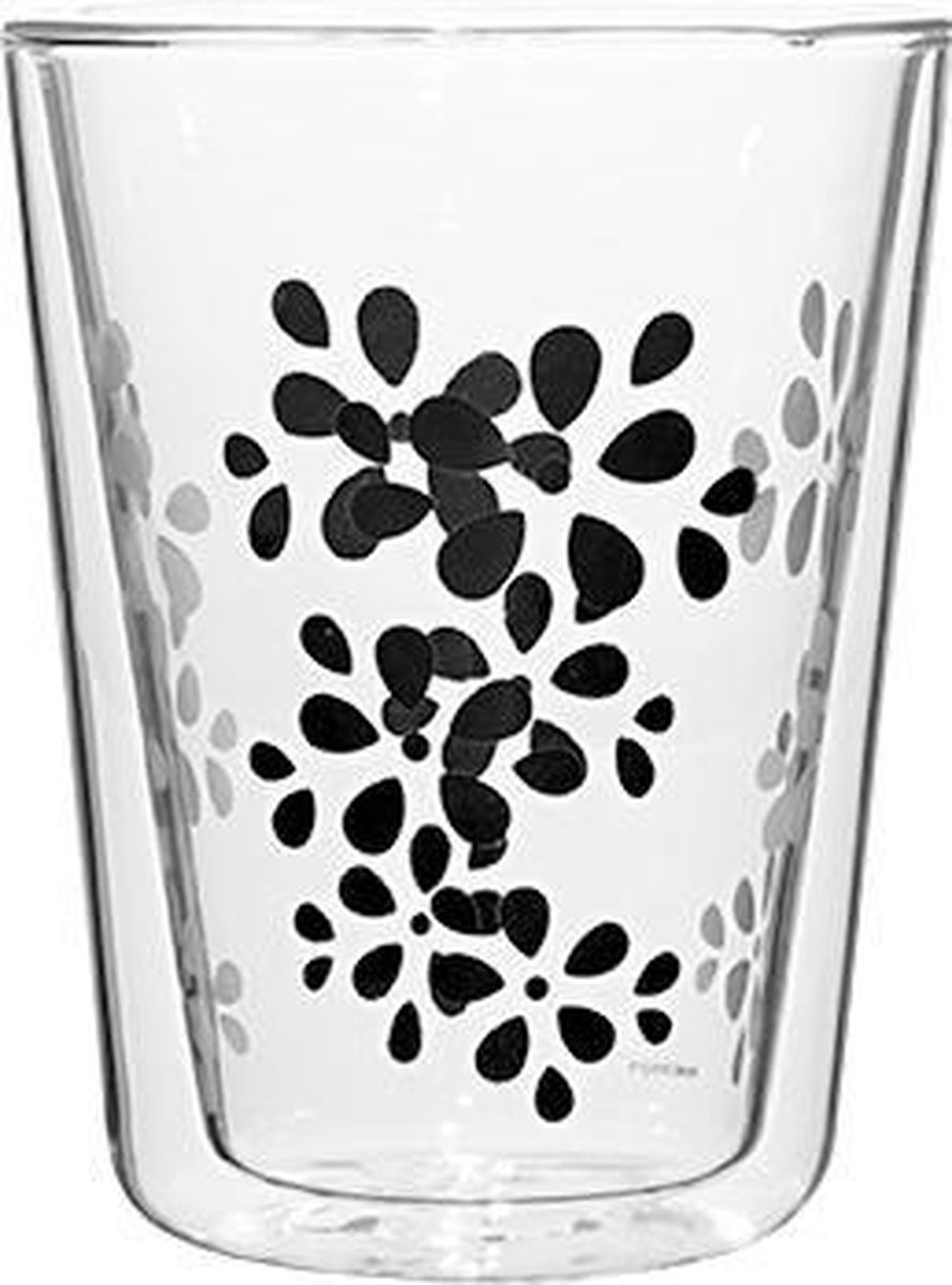Zak!Designs - Lily Dubbelwandige Theebeker - Borrosilicaat Glas - 350 ml - Zwart