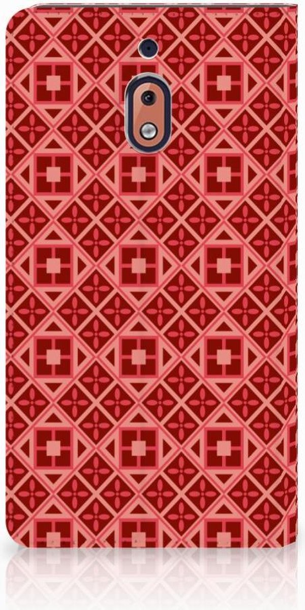 Nokia 2.1 2018 Hoesje met Magneet Batik Rood