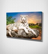 Tiger Laying On The Rock Canvas | 70x100 cm