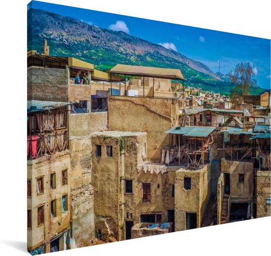 Tijdreeksen Tirannie vee Huizen in Fez Medina Marokko Canvas 180x120 cm - Foto print op Canvas  schilderij... | bol.com