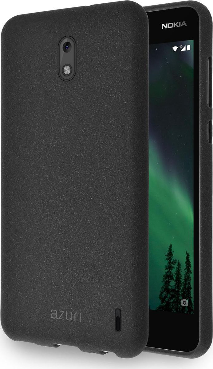 Azuri flexible cover with sand texture - zwart - voor Nokia 2