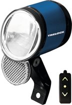 Trelock LED koplamp LS 906 prio. 80lux voor (naaf)dynamo. zwart/blauw, Standlicht, licht sensor,  met aan/uit afstandsbediening
