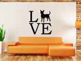 Muursticker - Love Chihauhau - 58x60 - Zwart