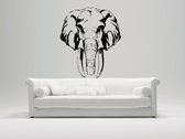 Muursticker - Olifant - 58x65 - Zwart