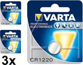 3 Stuks - Varta Professional Electronics CR1220 6220 35mAh 3V knoopcelbatterij