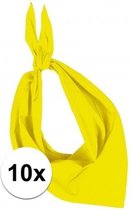 10x Zakdoek bandana geel - hoofddoekjes