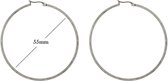 Statement Oorbellen - Stainless Steel Hoop Earrings - Zilver - Dia: 55mm