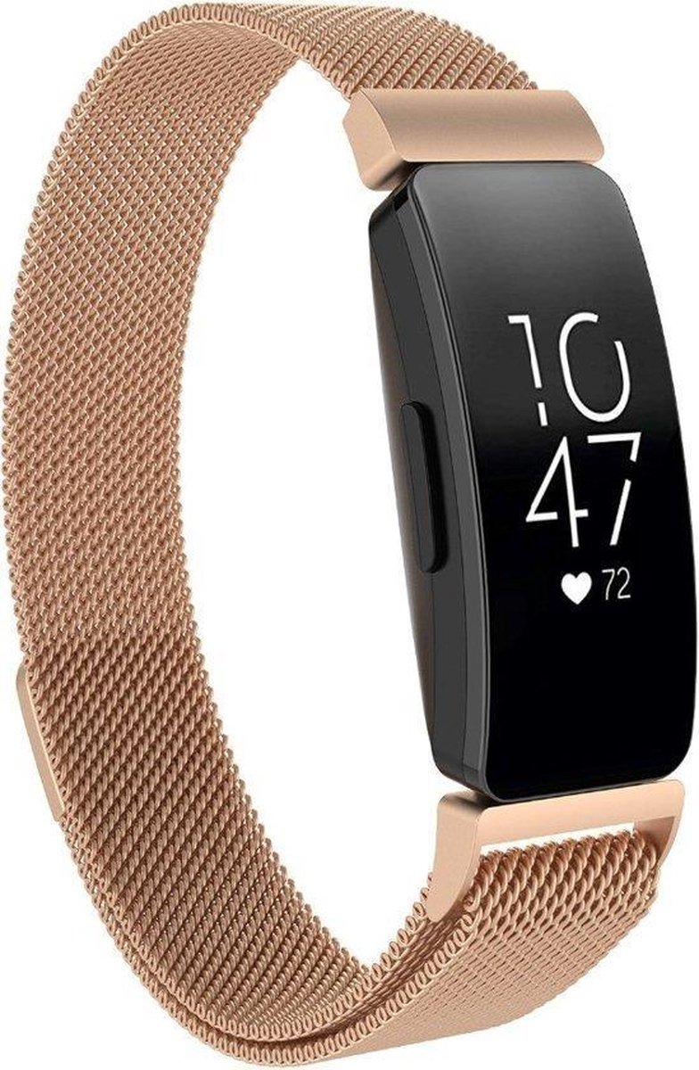 KELERINO. Milanees bandje voor Fitbit Inspire (HR) - Rose Goud - Large
