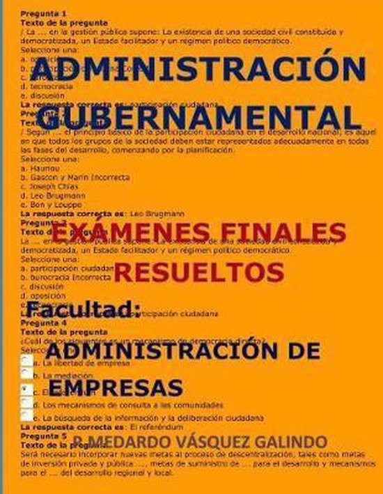 Administraci�n Gubernamental-Ex�menes Finales Resueltos - cover
