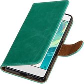 BestCases.nl Groen Pull-Up PU booktype wallet cover hoesje voor Sony Xperia XA