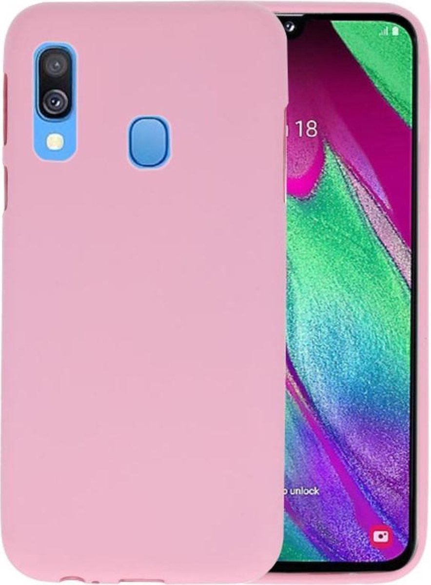 Hoesje Geschikt voor de Samsung Galaxy A40 - Backcover Color Telefoonhoesje - Roze