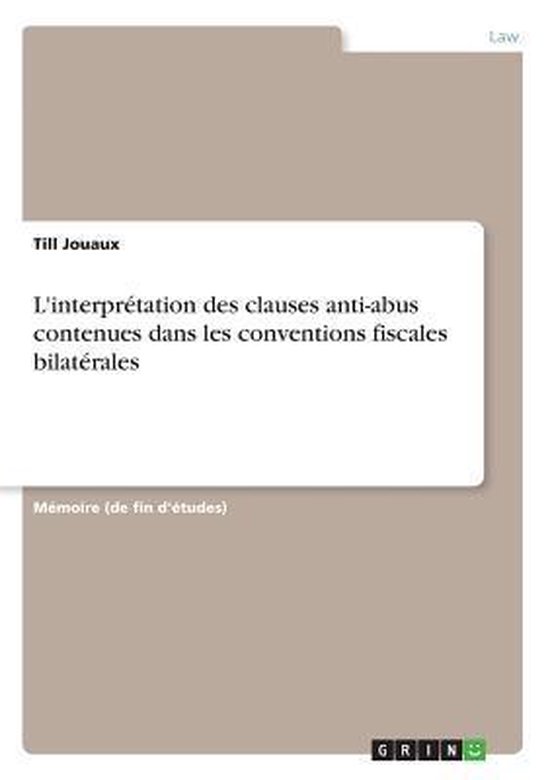 L'interpretation des clauses anti-abus contenues dans les co ... - cover