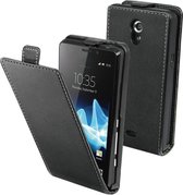Muvit Flip Case/Cover Hoesje - Sony Xperia T Zwart