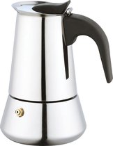 Koffiepot Italiaanse Espresso Maker INDUCTIE - 200ml - 4 kopjes - Moka Express Percolator 4 kops Roestvrijstaal - Palermo