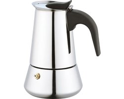 Koffiepot Italiaanse Espresso Maker INDUCTIE - 200ml - 4 kopjes - Moka Express Percolator 4 kops Roestvrijstaal - Palermo