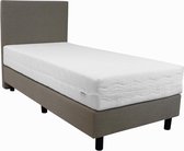 Bedworld Boxspring 1 persoons bed - Eenpersoons bed - 90x200 cm - Met Matras - Beige