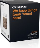 ClickClack Vershoudbox Pantry Round - Set van 3 Stuks - Wit
