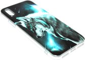 Wolf hoesje geschikt voor siliconen iPhone XS / X