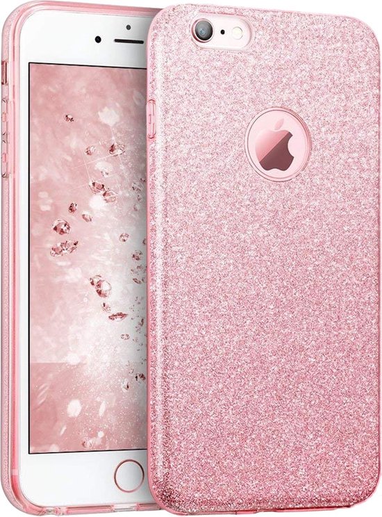 overzee meisje vrouwelijk Glitter Hoesje voor Apple iPhone 6s / 6 Siliconen TPU Case Rose Goud -  Bling Cover van... | bol.com