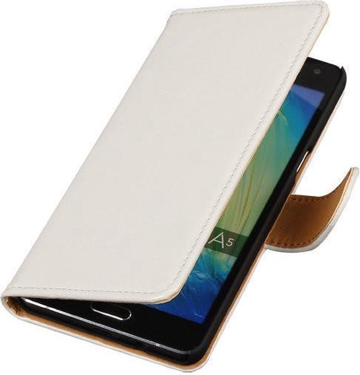 PU Leder Wit Samsung Galaxy A5 2015 Book/Wallet Case/Cover Hoesje