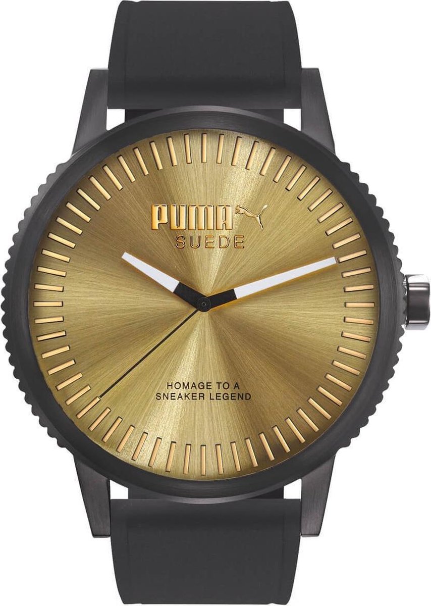 Puma Suede PU104101007 Horloge - Siliconen - Zwart - Ø 45 mm
