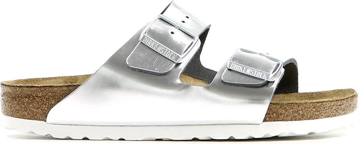 Birkenstock - Arizona - Comfort slippers - Dames - Maat 40 - Zilver - Metallic  Silver LE | bol
