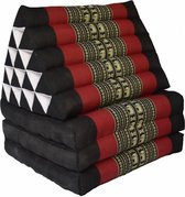 Meditatiekussen en Vloerkussen uitklapbaar 180 cm Zwart Rood