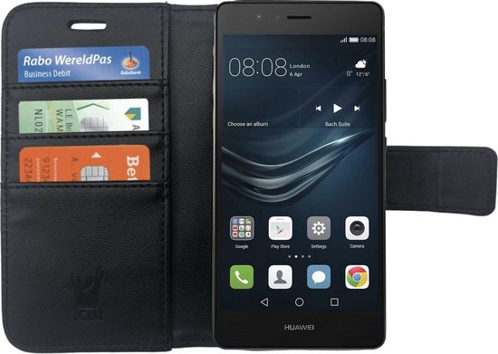 Staan voor voordat Flitsend iCall - Huawei P9 Lite - Lederen TPU Wallet Case Zwart - Portemonee Hoesje  - Book... | bol.com