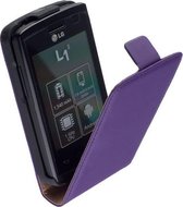 LG L1-2 E410 Leder Flip Case hoesje Paars