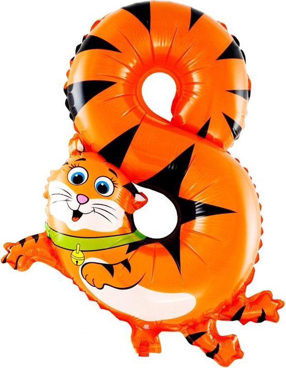Ballon cijfer 8 dieren 49cm