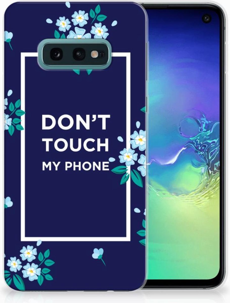 Samsung Galaxy S10e Silicone-hoesje Flowers Blue DTMP