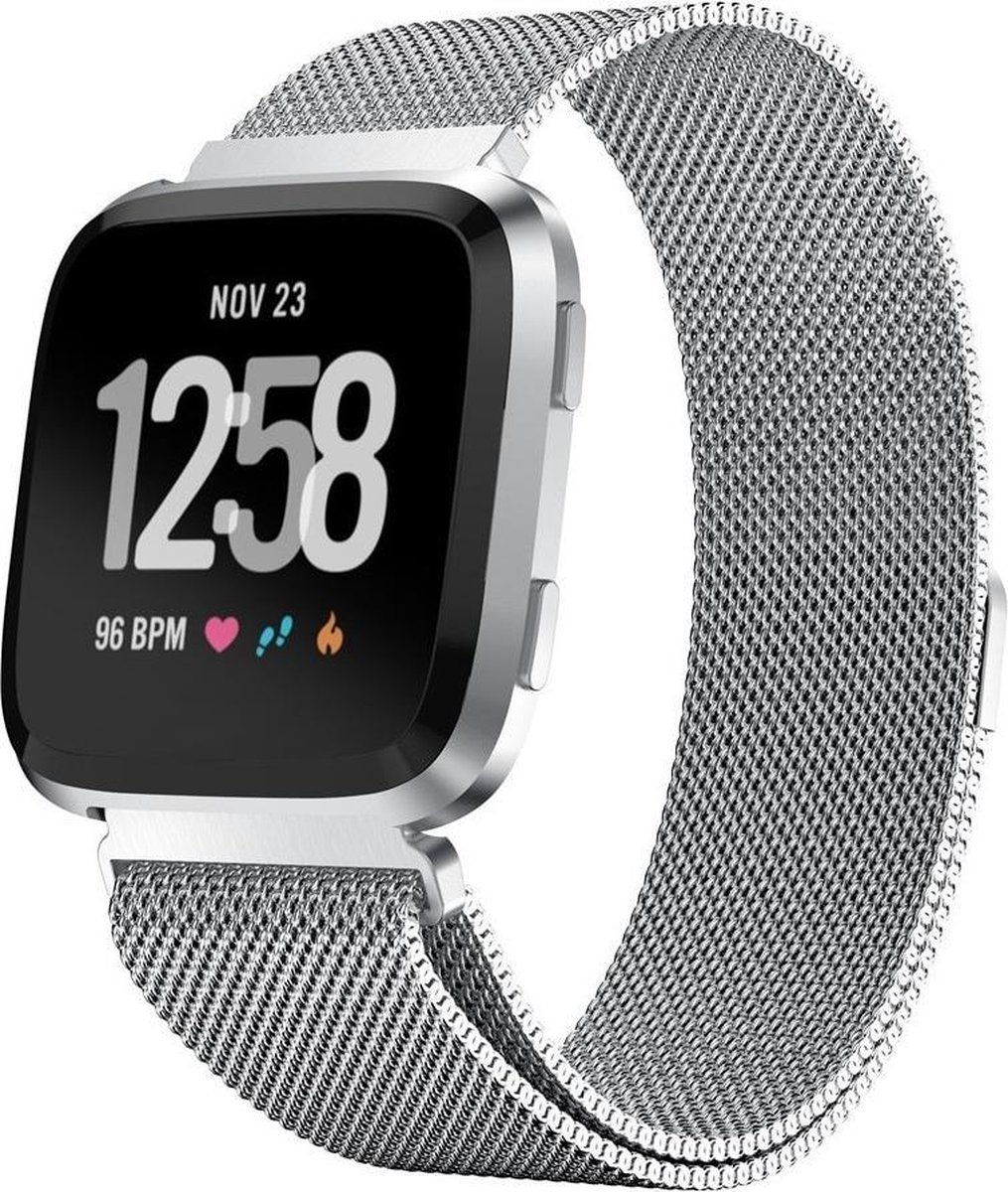 Milanees Bandje - Zilver - Geschikt voor Fitbit Versa (Lite)