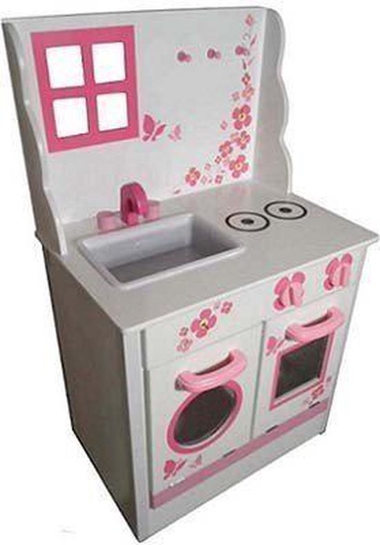 Playwood - Speel Keuken Wit met Roze