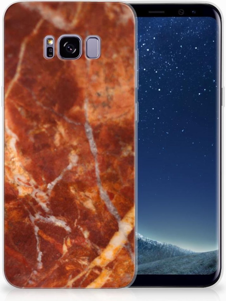 Samsung Galaxy S8 Plus TPU Siliconen Hoesje Marmer Bruin