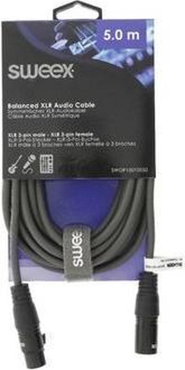 Sweex XLR (m) - XLR (v) audiokabel - 5 meter