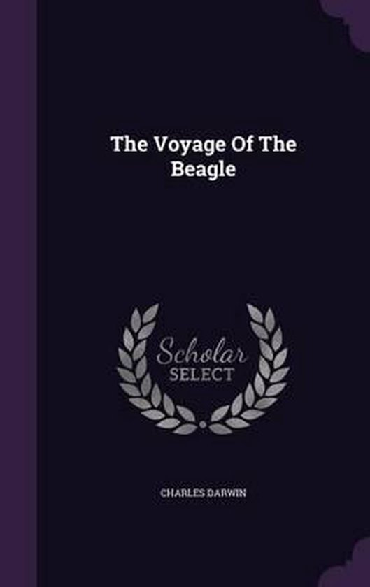 Livre 'The Voyage of the Beagle' par Charles Darwin, avec un logo Scholar SELECT.