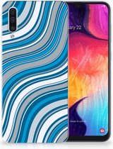 TPU Case Geschikt voor Samsung Galaxy A50 Design Waves Blue