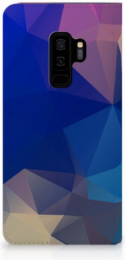 Foto: Geschikt voor samsung galaxy s9 plus uniek standcase hoesje polygon dark