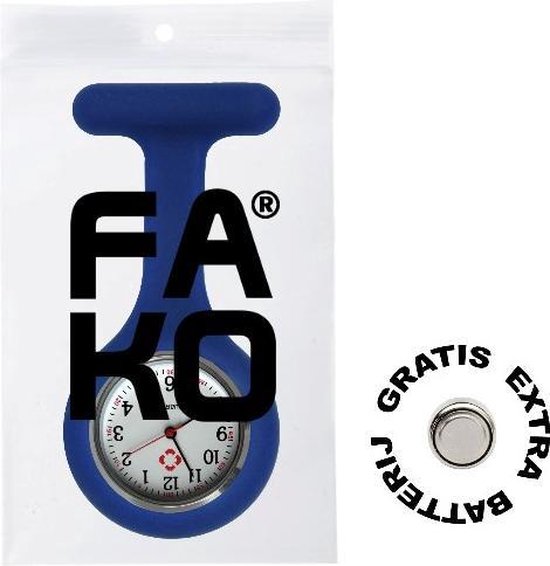 Fako® - Verpleegstershorloge - Zusterhorloge - Verpleegster Horloge - Siliconen Uni - Donkerblauw