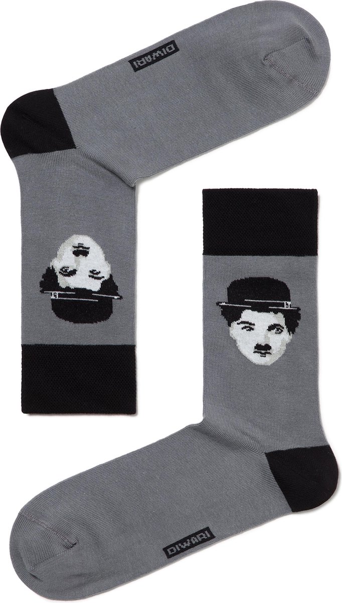 3-PAAR Sokken Charlie Chaplin patroon Heren Maat 44/45